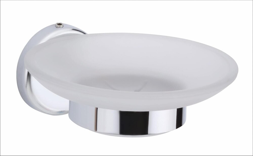 Frosted Round Glass Soap Dish - Glass Art Ware, Meticulous Handcrafted Workmanship, Perfectly Shaped For Luxurious Interior Decor