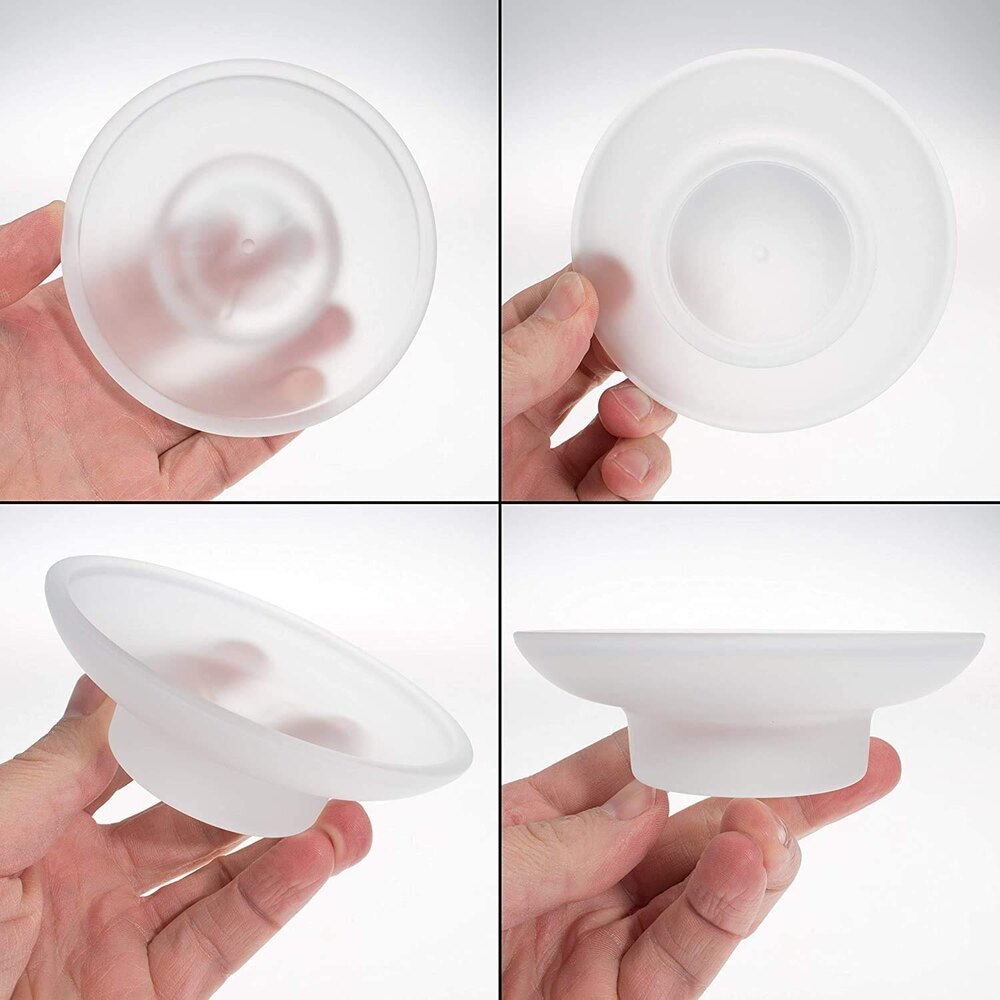 Frosted Round Glass Soap Dish - Glass Art Ware, Meticulous Handcrafted Workmanship, Perfectly Shaped For Luxurious Interior Decor