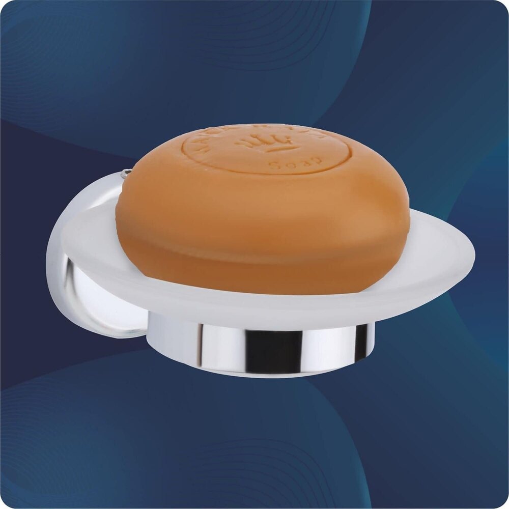 Frosted Round Glass Soap Dish - Glass Art Ware, Meticulous Handcrafted Workmanship, Perfectly Shaped For Luxurious Interior Decor