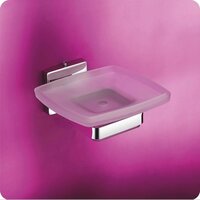 Frosted Square Soap Dish - Glass & Metal, Meticulously Handmade Craftsmanship | Luxurious Design, Perfect Shape, Lightweight, Decor For Indoor & Outdoor