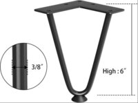 6 Inch Heavy Duty Hairpin Furniture Legs, Metal Home DIY Projects for TV Stand Black 4PCS