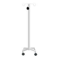 Iron Saline Iv Stand With Wheels For Hospital (4 Ft, White Color, 2 Pcs) - Finish: Paint