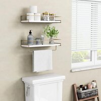 Floating Shelves Bathroom Shelves Over Toilet Set of 2, Decorative Wall Shelves for Bathroom