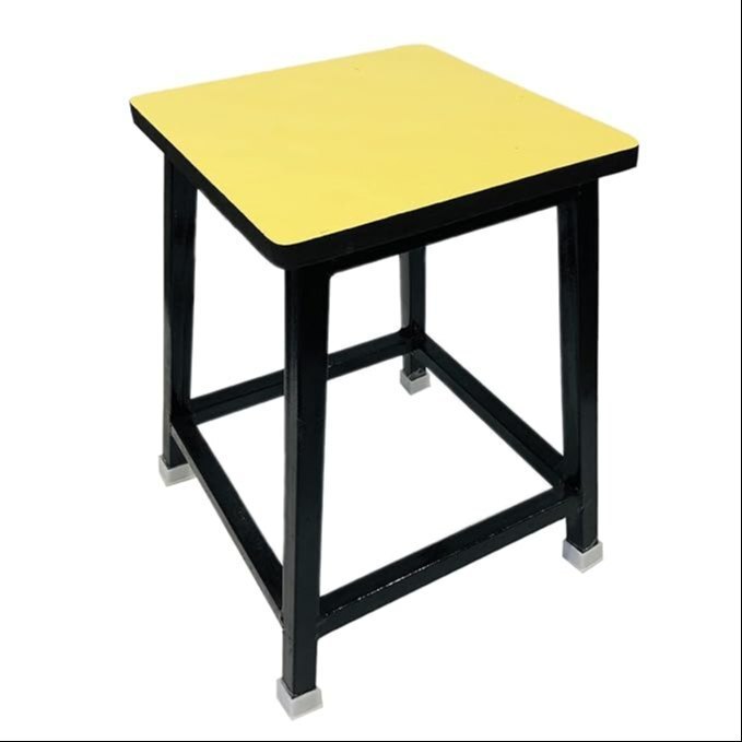 Iron Stool for Home Doctor Stool Medical Stool Multipurpose Stool 1 PC with Wooden top Yellow