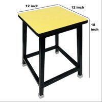 Iron Stool for Home Doctor Stool Medical Stool Multipurpose Stool 1 PC with Wooden top Yellow