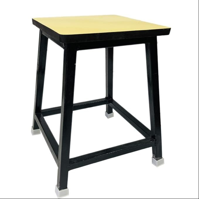 Iron Stool for Home Doctor Stool Medical Stool Multipurpose Stool 1 PC with Wooden top Yellow