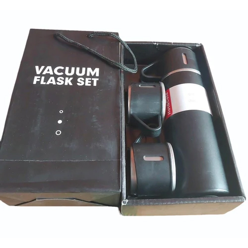 Stainless Steel Vacuum Bottle - Matte Black Finish | Round Shape, Durable and Long-Lasting, Multiple Sizes Available, Warranty Included