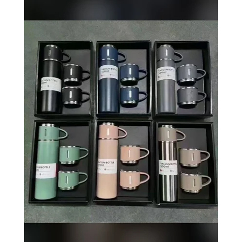 Stainless Steel Vacuum Flask - 500 mL Capacity, Round Shape, Multicolor Design | Stylish and Practical Beverage Insulator
