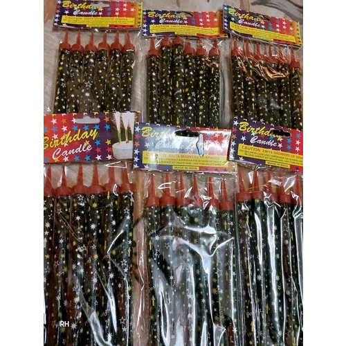 Birthday Sparkle Candles - 6 Inch Black | Sweet Fragrance for Birthday and Party Celebrations