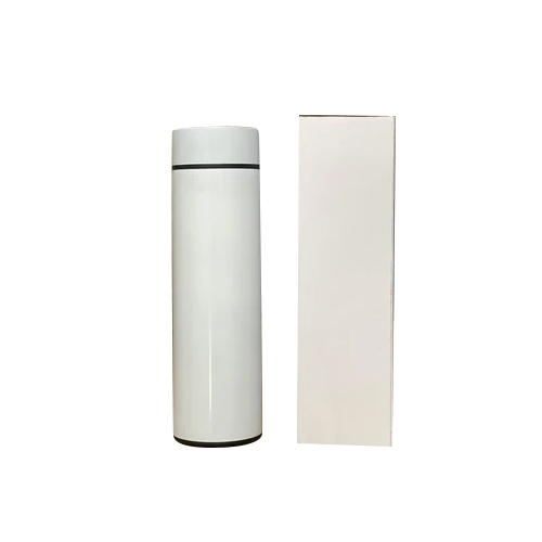 White Temperature Bottle - Metal, Different Sizes , Sleek Round Shape, Stylish White Color, Secure Screw Cap for Temperature Retention