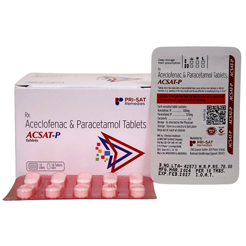 Aceclofenac And Paracetamol Tablets - Convenient Dosage Guidelines, General Medicine, Ideal For All Individuals, Store In Dry Place