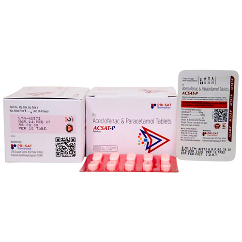 Aceclofenac And Paracetamol Tablets - Convenient Dosage Guidelines, General Medicine, Ideal For All Individuals, Store In Dry Place