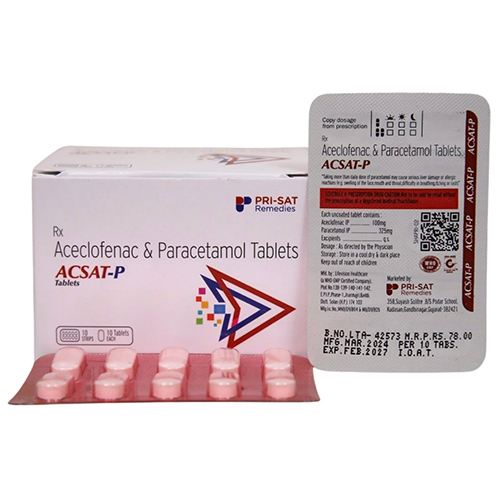 Aceclofenac And Paracetamol Tablets - Convenient Dosage Guidelines, General Medicine, Ideal For All Individuals, Store In Dry Place
