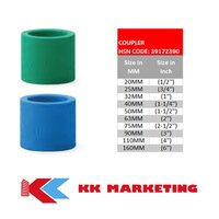 Ppr Coupler And Socket - Plastic Material, 1/2 Inch Diameter, Green And Blue Colors | Round Shape, Secure Leak-free Joint, Easy Installation