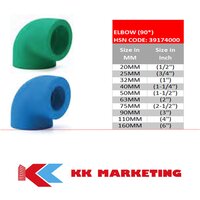 90 Degree Ppr Elbow - Plastic, 1/4 Inch Diameter, Green | Round Shape, Thickness Ranges 20mm To 160mm, High-temperature Resistance, Corrosion-resistant