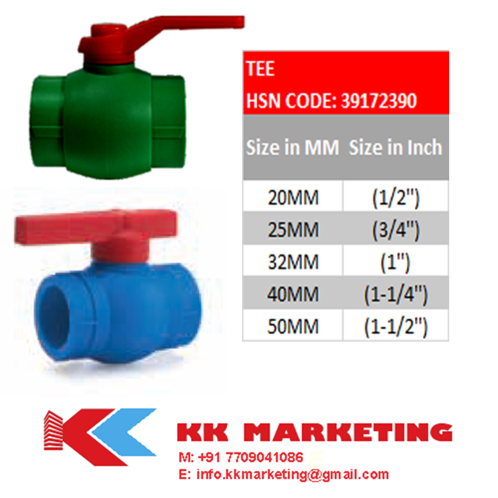 Ppr Ball Valve - Application: Plumbing