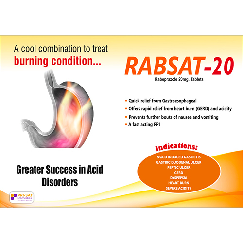 20Mg Rabeprazole Tablets - Drug Type: General Medicines