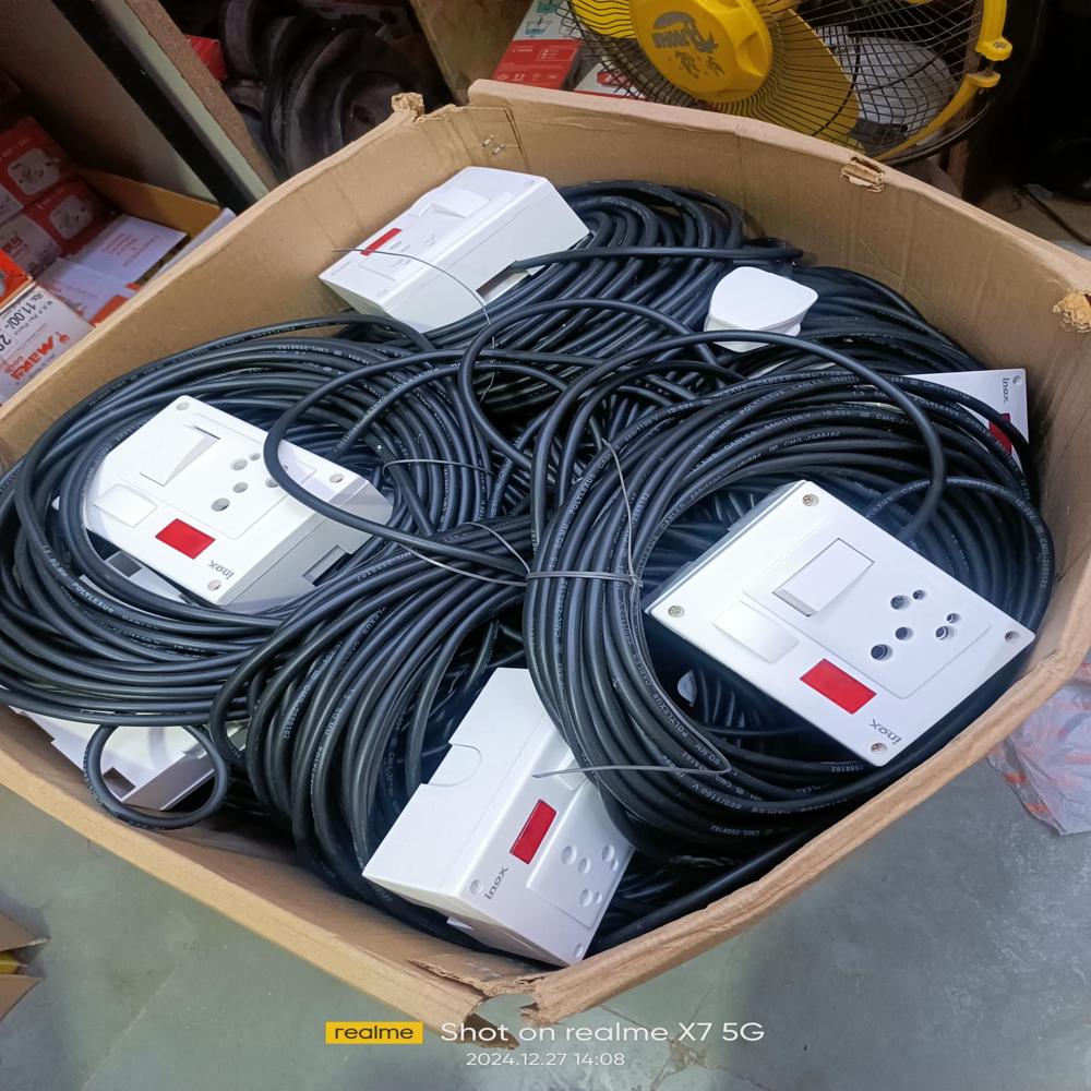 Extension Board (Customize) - 16a Switch & Socket, 15m Long Wire | Durable Design, Fuse Protection, Power Indicator Light For Enhanced Safety