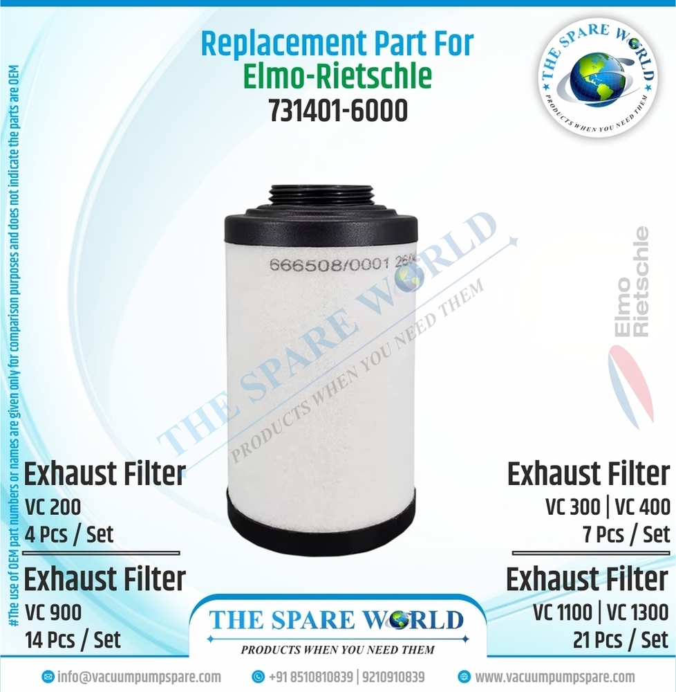 Exhaust Filter For Elmo Rietschle - VC-400 - 731401