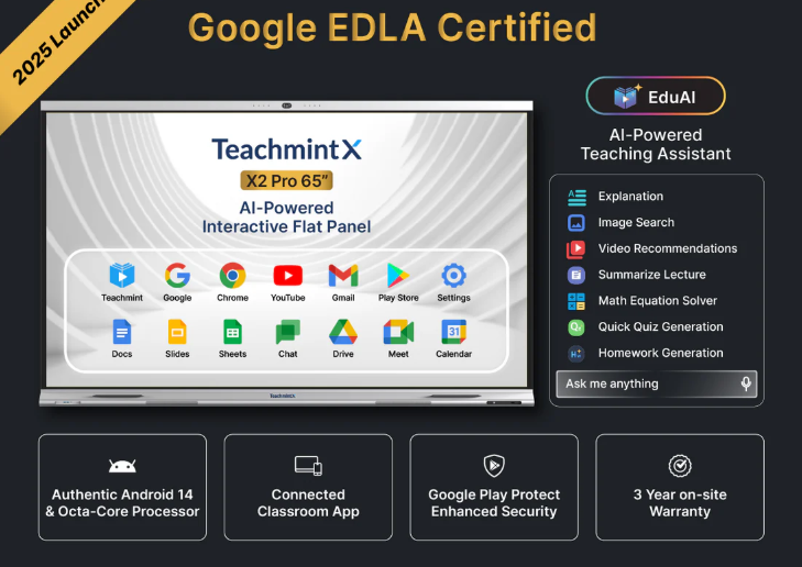 Teachmint X2 Pro Google EDLA Certified Interactive Flat Panel
