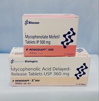 Renodapt 500mg Mycophenolate Mofetil Tablets - Pharmaceutical Grade White Film-coated, Oral Immunosuppressant, 10 Tablets Box