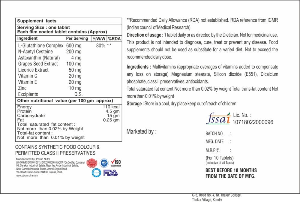 Glutathion tablet