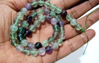 Natural Multi Fluorite Gemstone Rondelle Plain Smooth 8 mm Beads