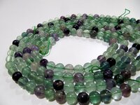 Natural Multi Fluorite Gemstone Rondelle Plain Smooth 8 mm Beads