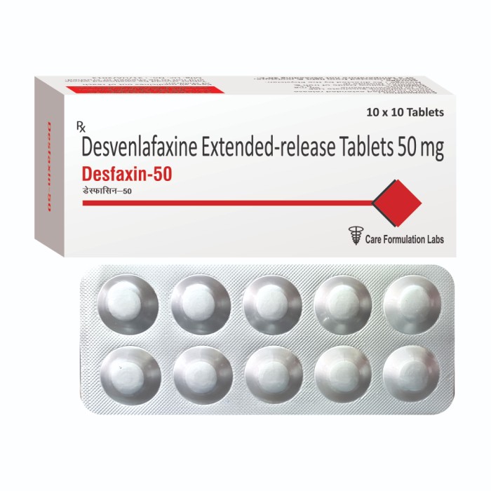 Desvenlafaxine Succinate Monohydrate Eq. to Desvenlafaxine 50 mg  Extended Release Tablet