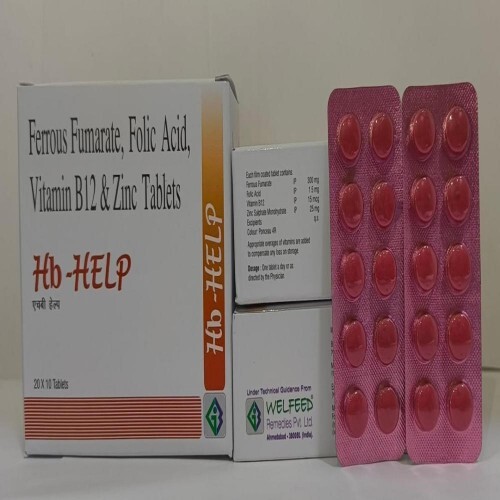 Hb Help Ferrous Fumarate & Vit. B12 & Folic Acid And Zinc Capsule - Drug Type: General Medicines