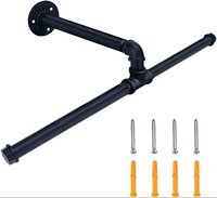Industrial Pipe Clothes Rack,heavy Duty Rustic Clothes Hanging Shelves System 20 Inch - Application: Supermarket