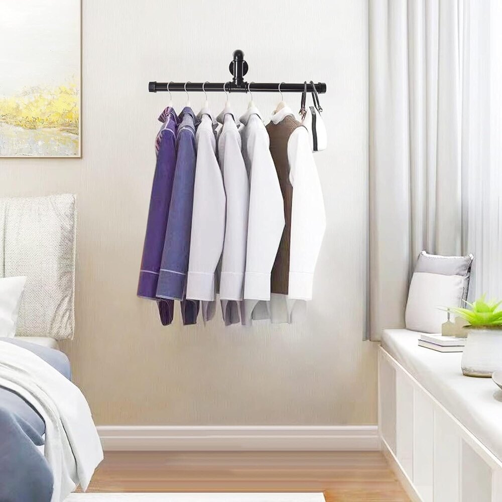 Industrial Pipe Clothes Rackheavy Duty Rustic Clothes Hanging Shelves System 20 Inch