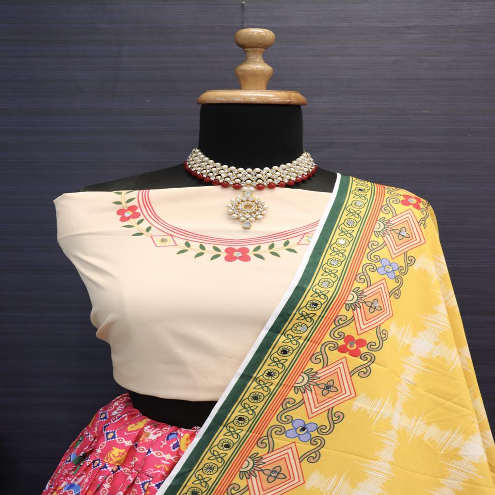 Digital Print Muslin Cotton Lehenga Choli