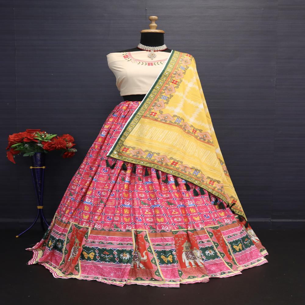 Digital Print Muslin Cotton Lehenga Choli