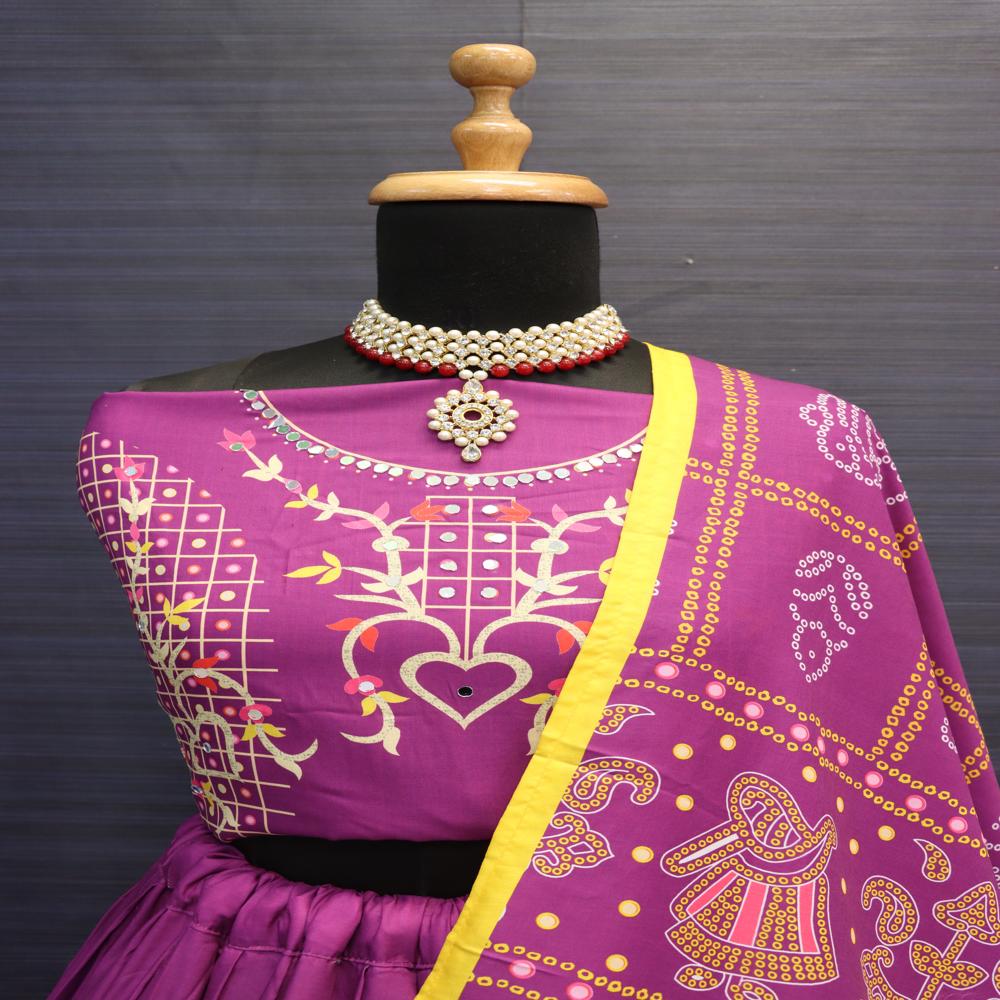 Digital Print Muslin Cotton Lehenga Choli