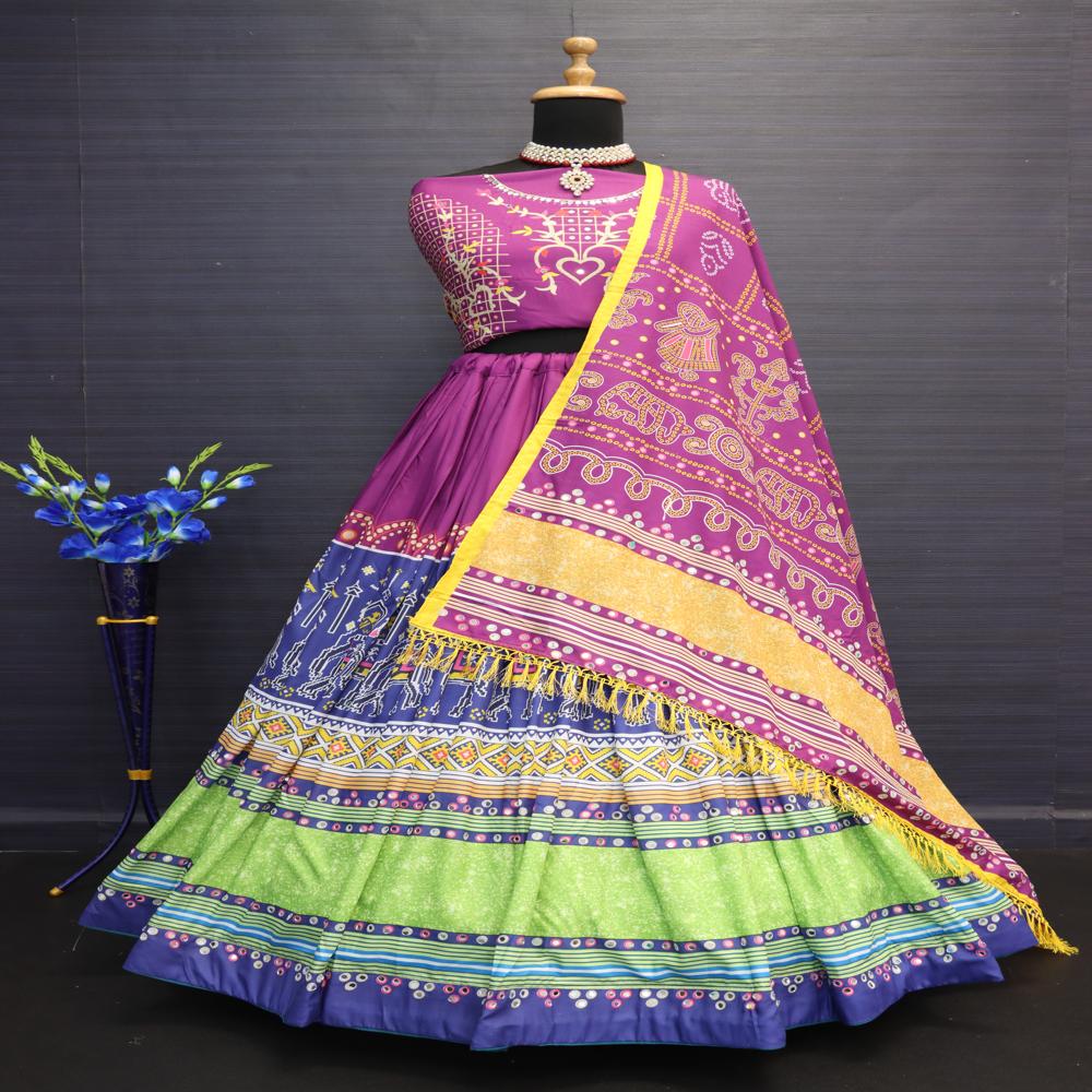 Digital Print Muslin Cotton Lehenga Choli