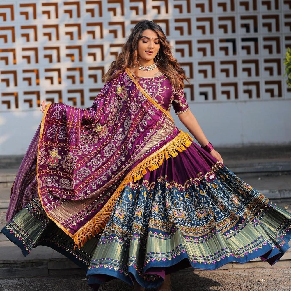 Digital Print Muslin Cotton Lehenga Choli