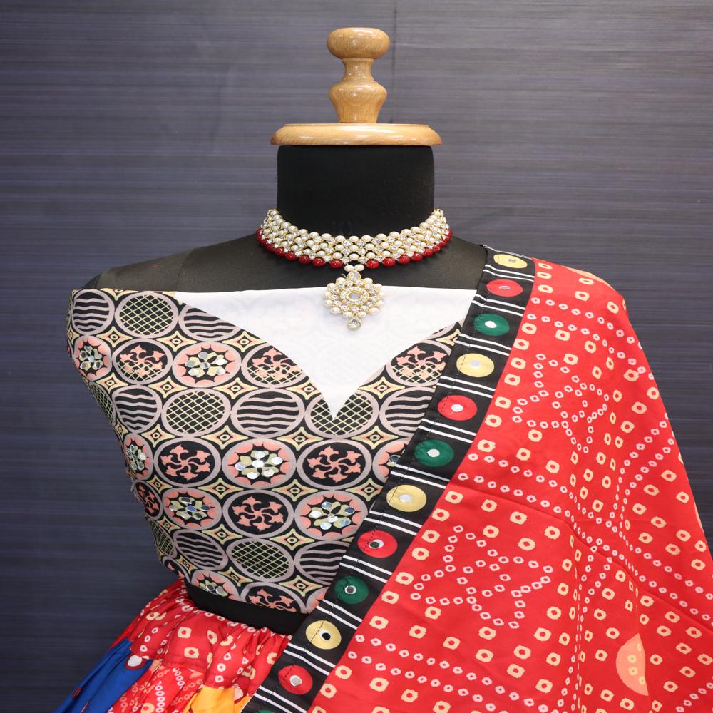 Digital Print Muslin Cotton Lehenga Choli