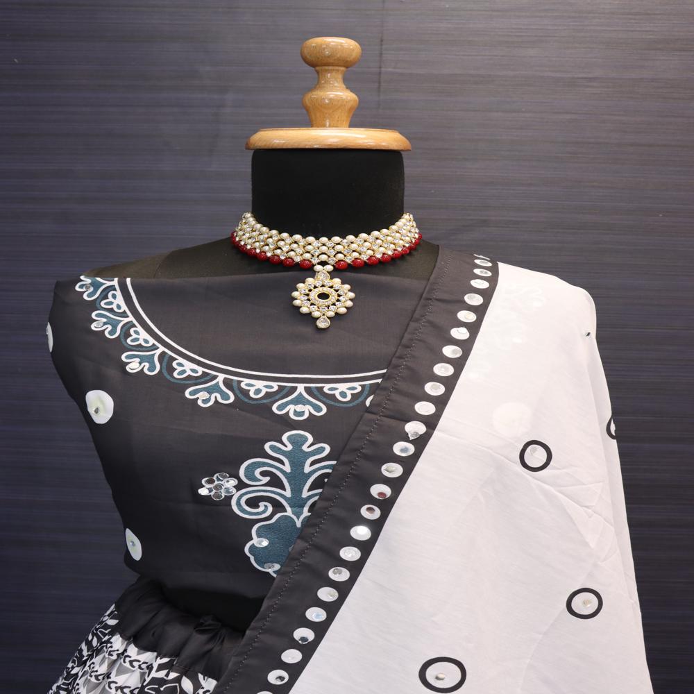 Digital Print Muslin Cotton Lehenga Choli