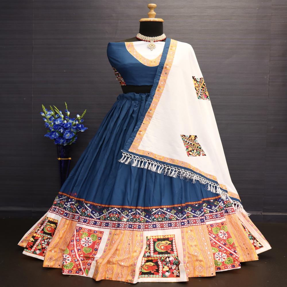 Digital Print Muslin Cotton Lehenga Choli