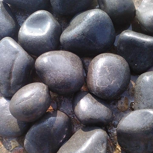 Wet Black River Pebbles - Artificial Stone Type: Solid Surface