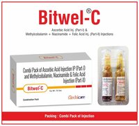 Bitwel-c Combi Pack Of Injections - Vitamin C Injection (part I) & Vitamin B12 + Niacinamide + Folic Acid (part Ii) , Nourishment Support & Energy Boost