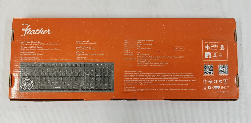 Prodot Feather Wired Keyboard