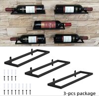 Black Wall Mounted Racks -Bottle Display Holder for Wall, Metal Hanging