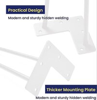 16 Inch Heavy Duty Hairpin Furniture Legs, Metal Home DIY Projects for Nightstand White 4PCS