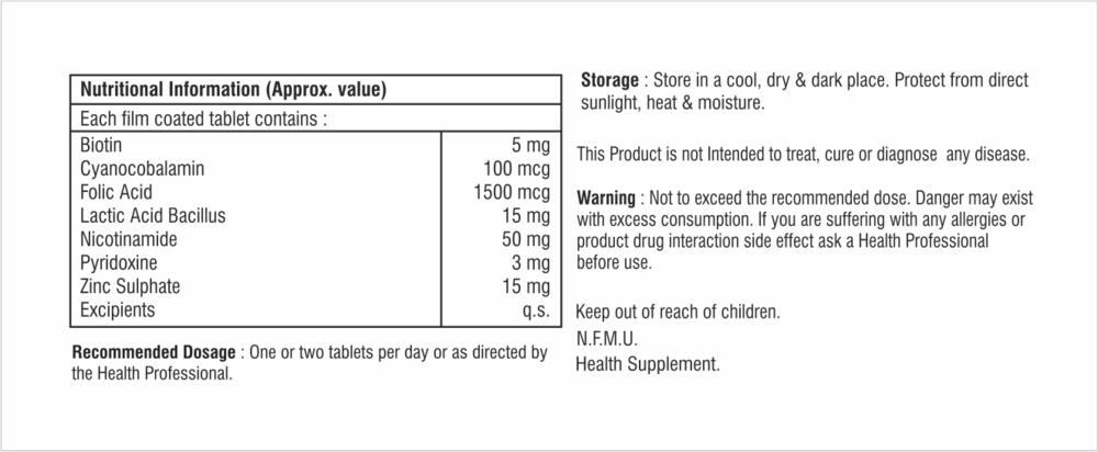 B-complex Tablet - Best Before: 18 Months