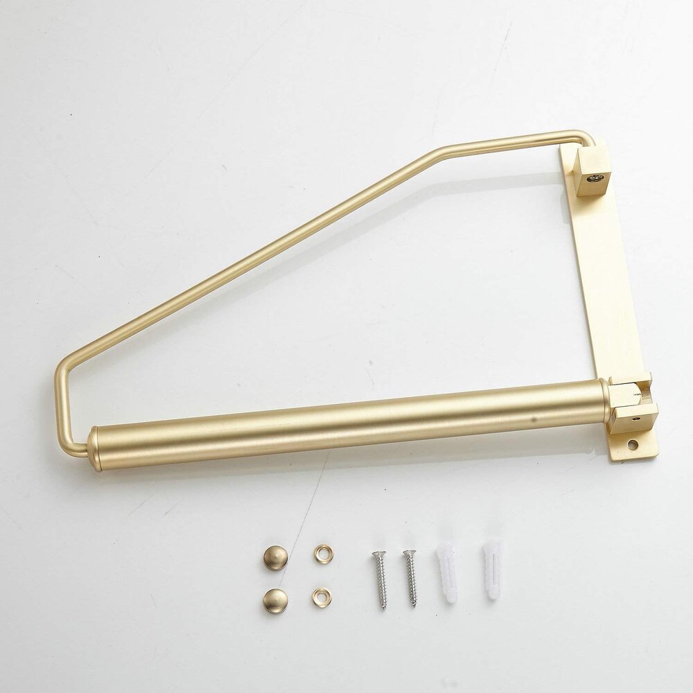 Folding Wall Mounted Clothes Hanger Rack Clothes Hook Solid Brass With Swing Arm Holder - Application: Commercial