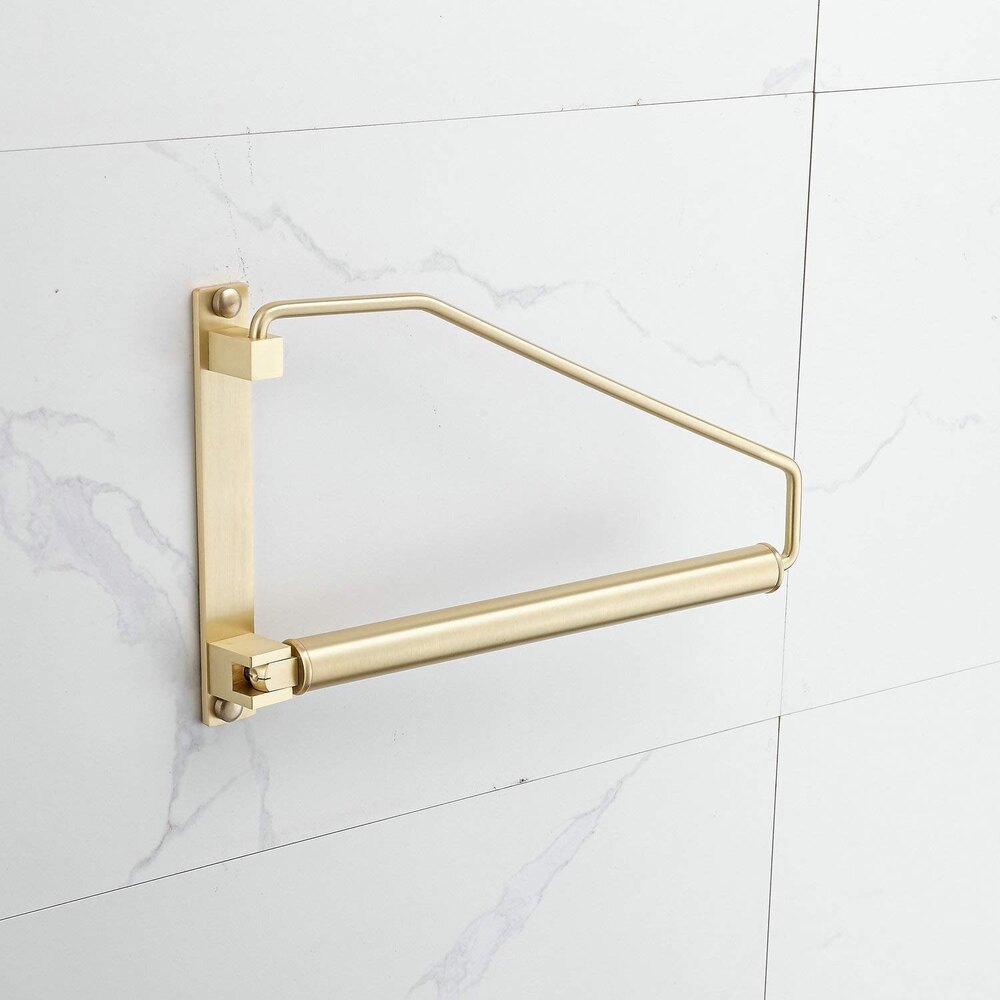 Folding Wall Mounted Clothes Hanger Rack Clothes Hook Solid Brass With Swing Arm Holder - Application: Commercial