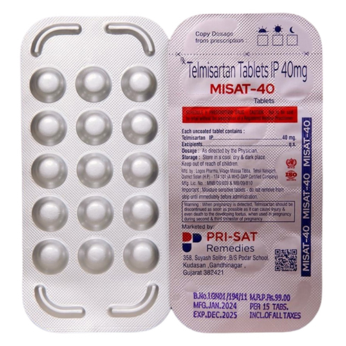 Telmisartan Tablets Ip - Active Ingredient Telmisartan, Suitable For All Individuals | Solid Tablet Form, Store In Dry Place For Optimal Effectiveness