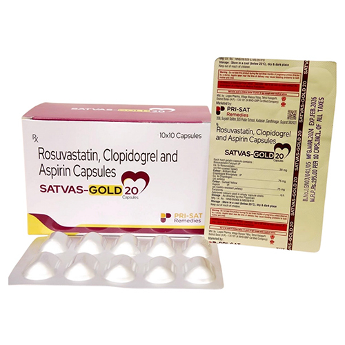 Rosuvastatin Clopidogrel And Aspirin Capsules - 100 Count, Suitable For All Ages, Convenient Dosage Of 10 X 10 Capsules, Blood Clot Risk Reduction